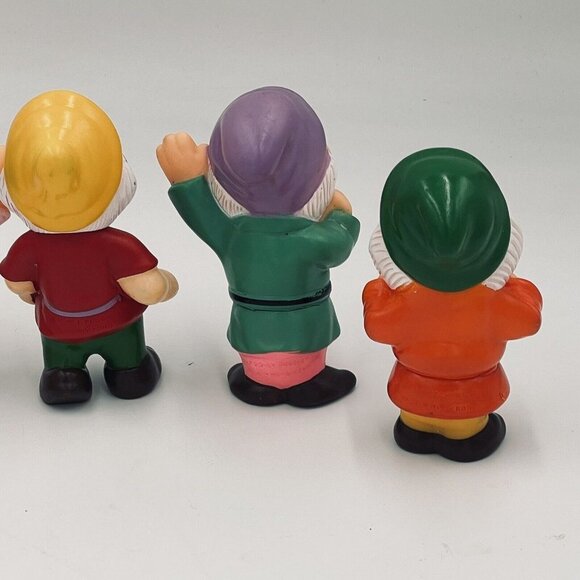Vintage Walt Disney Productions Lot of 6 Dwarfs Squeaky Toys Hong Kong - Picture 10 of 11